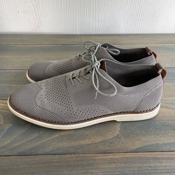 Bill Blass Soft Flyknit Gray Woven Cloth Oxfords, w/Memory Foam Mens 10.5 (L7) - Picture 3 of 7